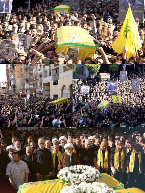 حزب الله شيّع الشهيدين السعيدين على طريق القدس محمد علي مريش وحسن السعيدي في روضة الحوراء زينب (ع) ف