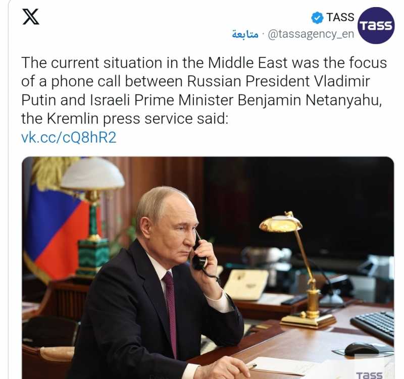 بوتين لنتنياهو ثابتون على دعم تسوية شاملة للقضية الفلسطينية