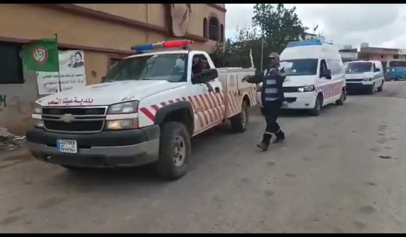 فرق الاسعاف في الدفاع المدني في الهيئة الصحية و كشافة الرسالة تستنفر عناصرها بعد تهديد العدو بلدة عي