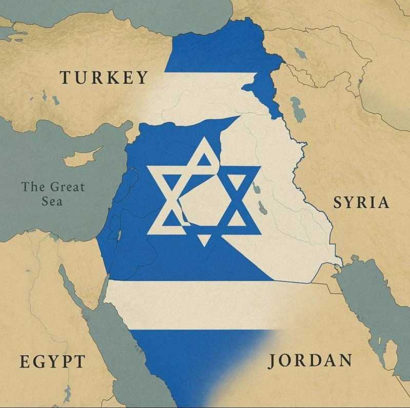 موقع أخبار ~إسرائيل~ العبري ينشر هذه الصورة تحت عنوان أرض إسرائيل كاملة قريبا...