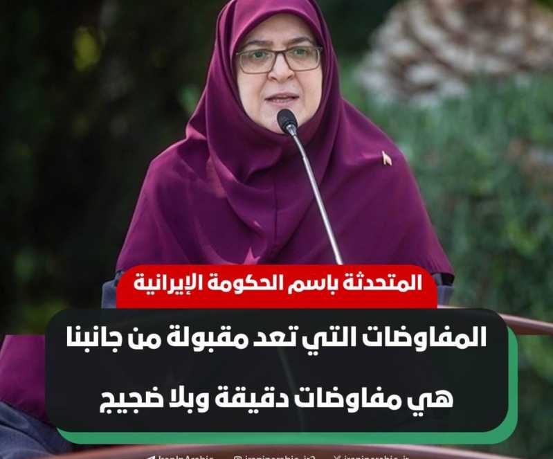 المتحدثة باسم الحكومة الايرانية فاطمة مهاجراني - المفاوضات المطلوبة بالنسبة لإيران تعني حواراً دقيقا