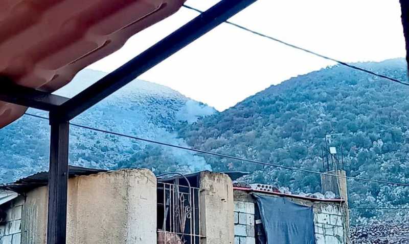 مراسل المنار قصف مدفعي صهيوني يستهدف  اطراف بلدة حلتا