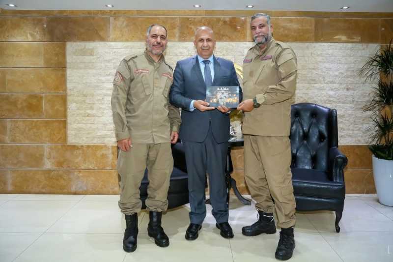 مدير قسم الإطفاء في الدفاع المدني الهيئة الصحية الإسلامية ومدير فوج إطفاء الضاحية في زيارة إلى المدي