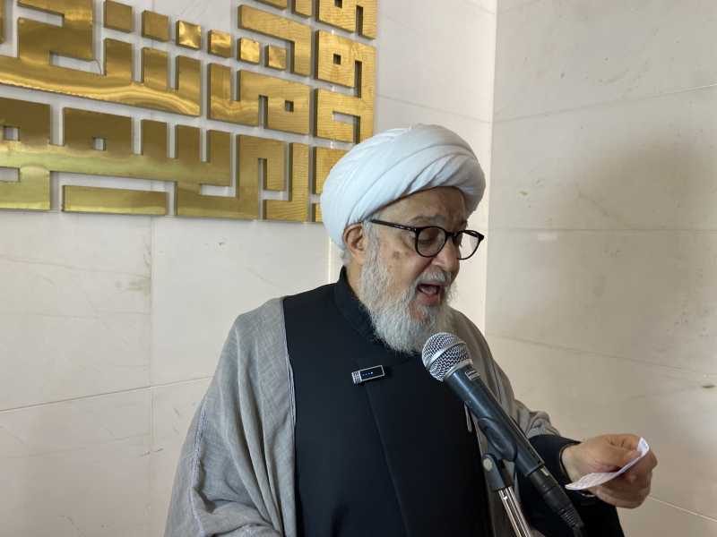 الشيخ الدكتور علي جابر خلال خطبة الجمعة في مجمع اهل البيت الجناح
