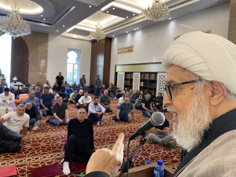 الشيخ الدكتور علي جابر خلال خطبة الجمعة من مجمع اهل البيت _الجناح