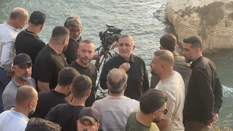 تصريح مسؤول وحدة التنسيق والارتباط الحاج وفيق صفا حول فعالية اضاءة صخرة الروشة بصورة السيدين الشهيدي