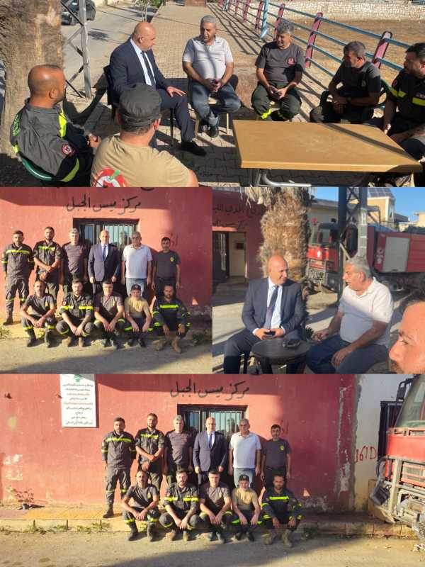 العميد عماد خريش يتفقد مراكز الدفاع المدني في علما الشعب وميس الجبل الحدودية