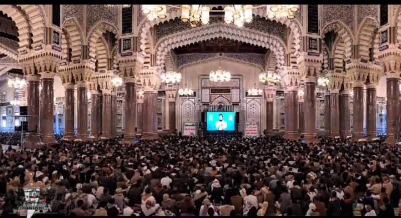 السيد عبدالملك بدرالدين الحوثي في لقاء موسع حضره علماء وقيادات الدولة استقبالا لشهر رمضان المبارك 30