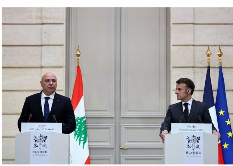 عون من باريس نحتاج إلى منطقة تنعم بالسلام... وعلى إسرائيل الانسحاب وتحرير الأسرى