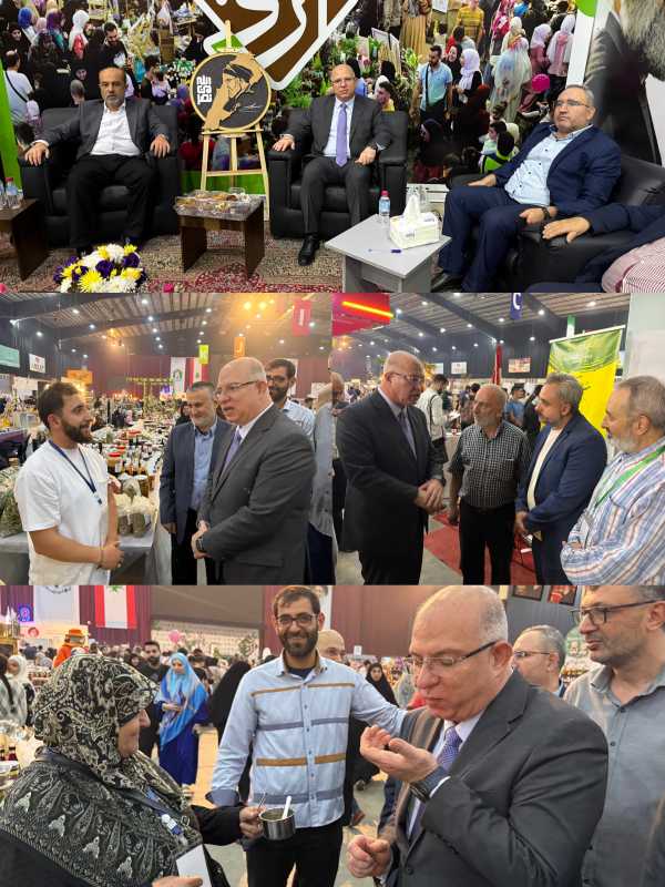 وزير العمل الدكتور محمد حيدر يزور معرض “أرضي” في مجمع سيد الشهداء – الرويس