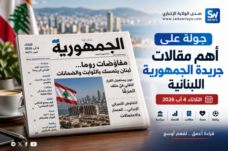 أهم مقالات جريدة الجمهورية اللبنانية اليوم الثلاثاء 4 آب 2026