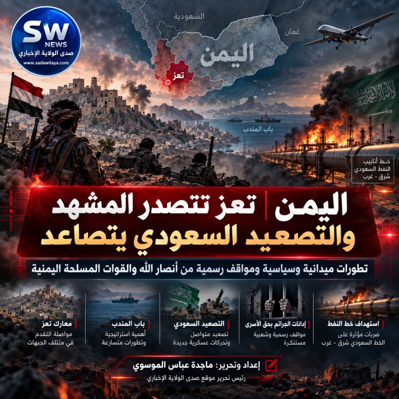 اليمن يقلب المعادلة تقدّم في تعز وتصعيد الرد على السعودية من باب المندب إلى العمق النفطي اليمن يقلب المعادلة تقدّم في تعز وتصعيد الرد على السعودية من باب المندب إلى العمق النفطي