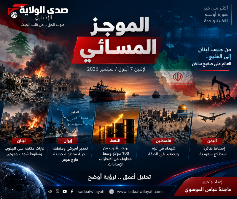 الموجز المسائي   الجنوب تحت غارات مكثفة.. وطهران تلوّح بمنطقة بحرية محظورة خارج هرمز وسط تصاعد «حرب 