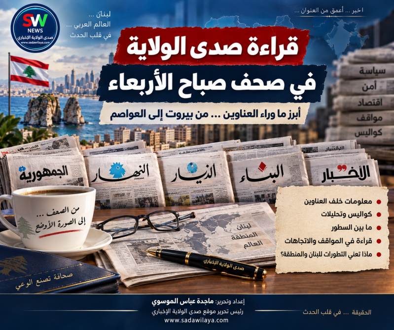 قراءة «صدى الولاية» في صحف صباح الأربعاء الأربعاء 9 أيلولسبتمبر 2026
