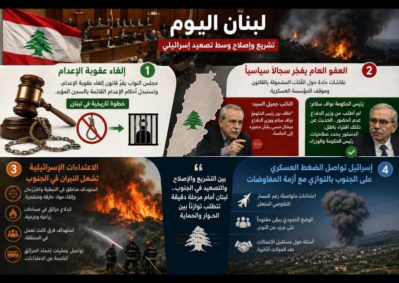 موجز صدى الولاية الإخباري   حصاد الثلاثاء 11 آب 2026 في ما يلي أهم أخبار اليوم على مستوى لبنان