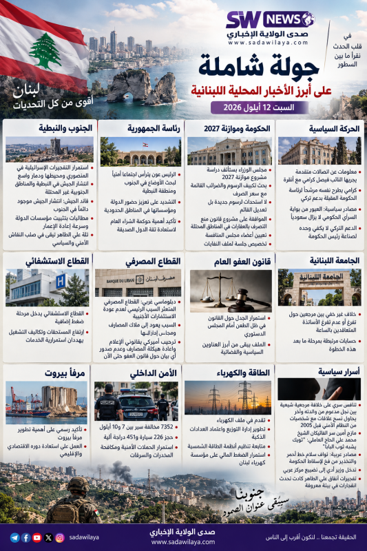 جولة صدى الولاية على أبرز الأخبار المحلية اللبنانية
