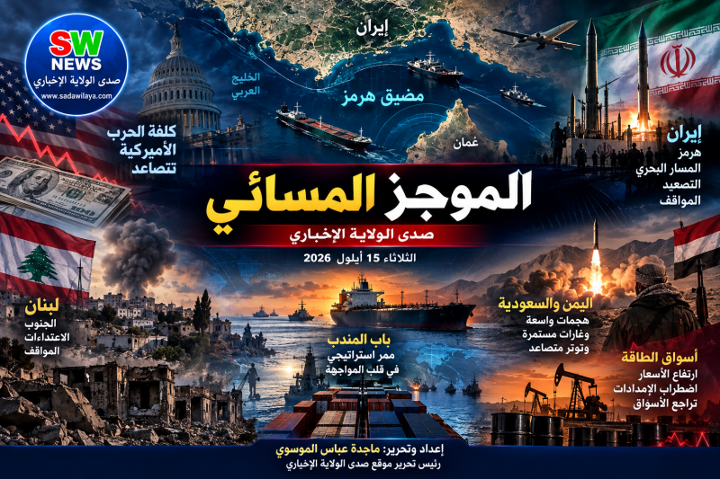 الموجز المسائي   هرمز يضيق على الملاحة... واليمن والسعودية إلى تصعيد أوسع وكلفة الحرب الأميركية تتضخ