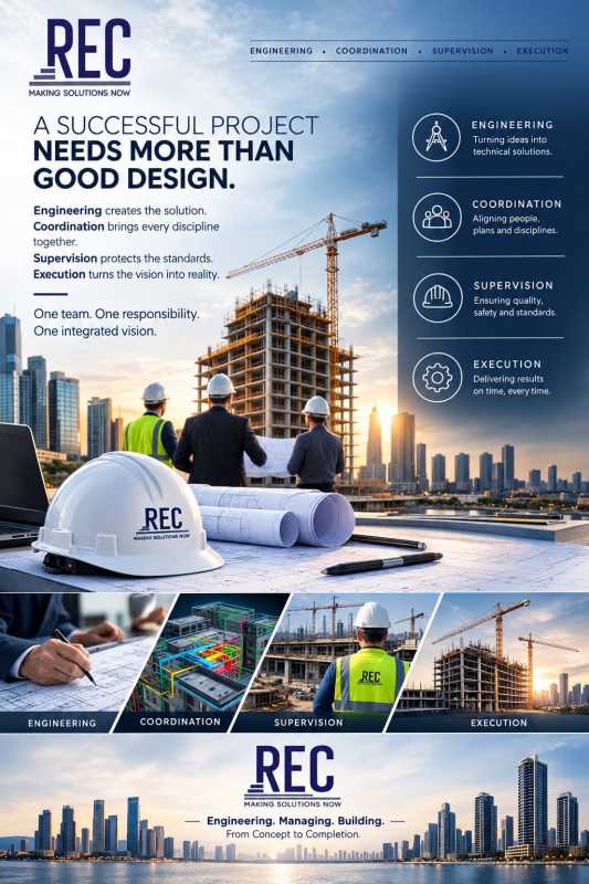 الهندسة • التنسيق • الإشراف • التنفيذ
