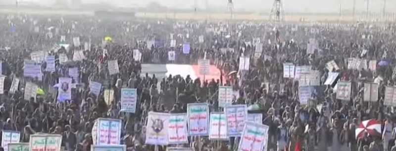 بيان مسيرة صعدة نبارك لإيران وحزب الله ومحور الجهاد والقدس الانتصار الكبير والتاريخي في هذه الجولة ض