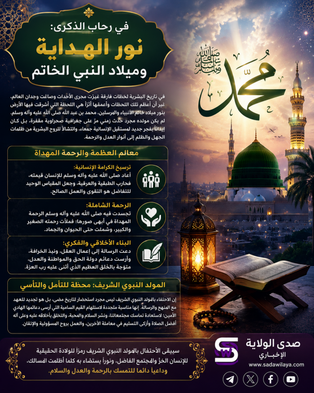 في رحاب الذكرى نور الهداية وميلاد النبي الخاتم