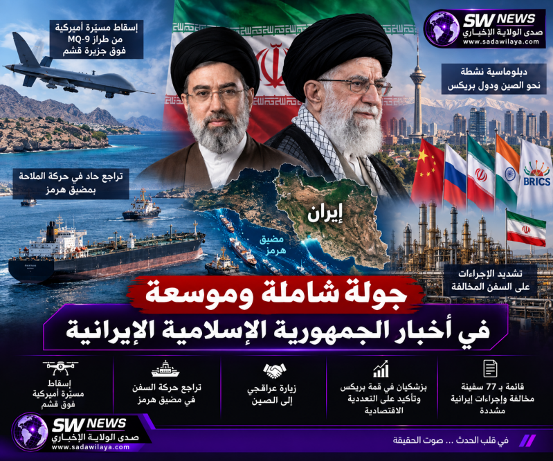 إيران اليوم إسقاط مسيّرة أميركية فوق قشم وتراجع حاد للملاحة في هرمز وتحركات دبلوماسية نحو الصين