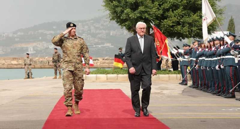 شتاينماير يزور قاعدة جونيه البحرية... وهيكل ينوّه بالدعم الألماني للجيش