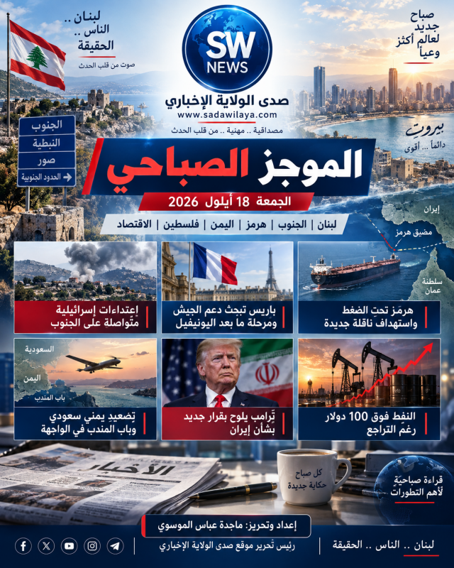 الجنوب تحت الاعتداءات... هرمز وباب المندب في قلب التصعيد وباريس ترسم مسار دعم الجيش الجنوب تحت الاعتداءات... هرمز وباب المندب في قلب التصعيد وباريس ترسم مسار دعم الجيش