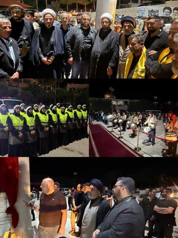 حزب الله وعائلة سيد شهداء المقاومة الإسلامية يرفعون راية الإمام الحسين (ع) في بلدة النبي شيت