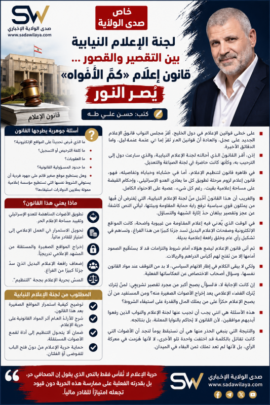 قانون الإعلام اللبناني الجديد بين التقصير والقصور ومخاوف تقييد الإعلام الإلكتروني