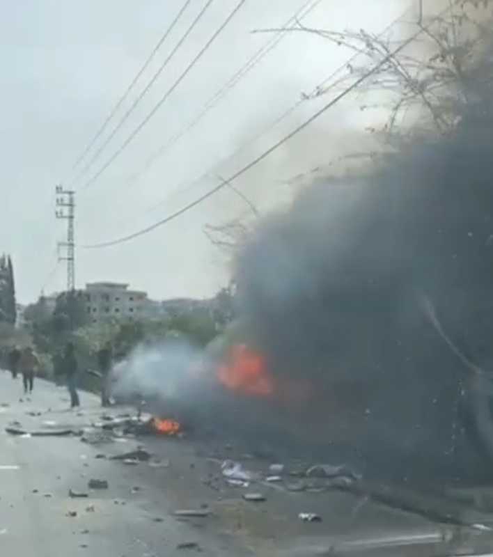 العدو الإسرائيلي الارهابي يعتدي على الجنوب اللبناني بغارات على سيارة في الزهراني ورابيد في البازورية