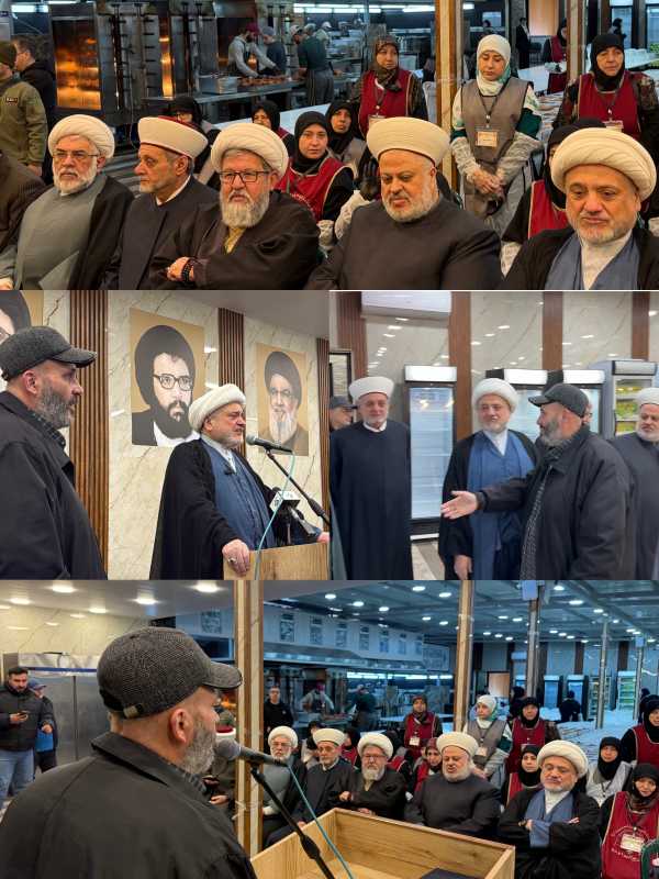 وفد تجمع علماء المسلمين يزور مطبخ مائدة الإمام زين العابدين (ع) في مجمع سيد الأوصياء ع  – برج البراج