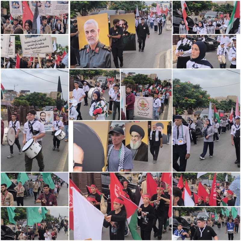 فلسطينيو لبنان يجدّدون الوفاء للسيد نصرالله بمسيرة حاشدة إلى المرقد