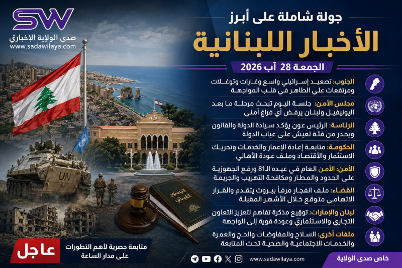 لبنان اليوم تصعيد واسع جنوباً ومعركة علي الطاهر ومجلس الأمن أمام استحقاق ما بعد اليونيفيل