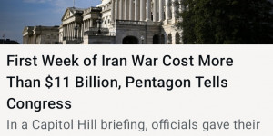 البنتاغون يُبلغ الكونغرس بأن تكلفة الأسبوع الأول من الحرب مع إيران تجاوزت 11.3 مليار دولار