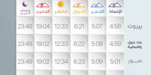 ⭕ المواقيت ليوم الثلاثاء ال 15 من أيلول 2026 الموافق ل 3 ربيع الثاني 1448ه‍‍