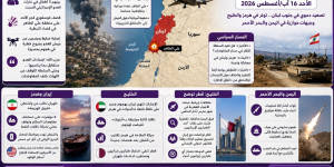 موجز لبنان والمنطقة 16 آب 2026: تصعيد جنوب لبنان وعلي الطاهر وأزمة إيران ومضيق هرمز