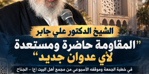 الشيخ علي جابر: المقاومة مستعدة لأي عدوان جديد والتحريض عليها بإيعاز أميركي لن ينال من عزيمتها