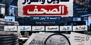 عناوين وأسرار الصحف الصادرة اليوم الجمعة 18 أيلول 2026