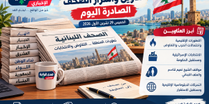 عناوين وأسرار الصحف اللبنانية اليوم الخميس 29 تشرين الأول 2026: تطورات الحرب والتفاوض والانتخابات الإسرائيلية